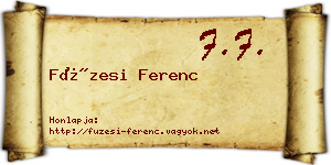 Füzesi Ferenc névjegykártya