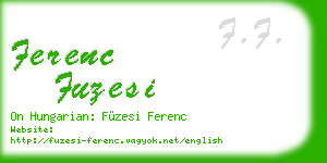 ferenc fuzesi business card